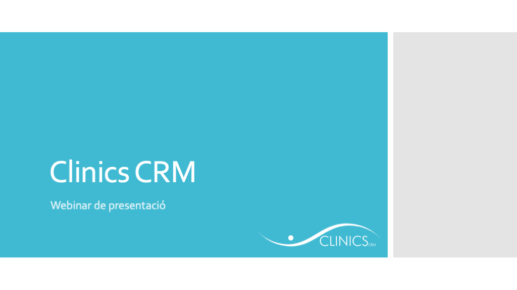 Webinars de presentació de Clinics CRM